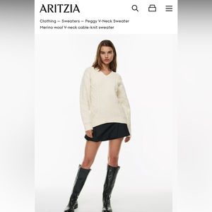 Aritzia Peggy Sweater in Whisper White (XS)